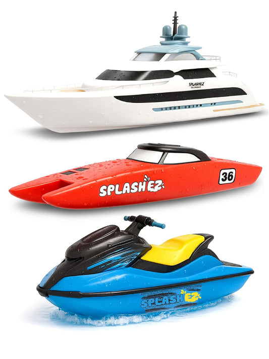 SplashEZ jet ski bath toy in bright colors for engaging tub play.