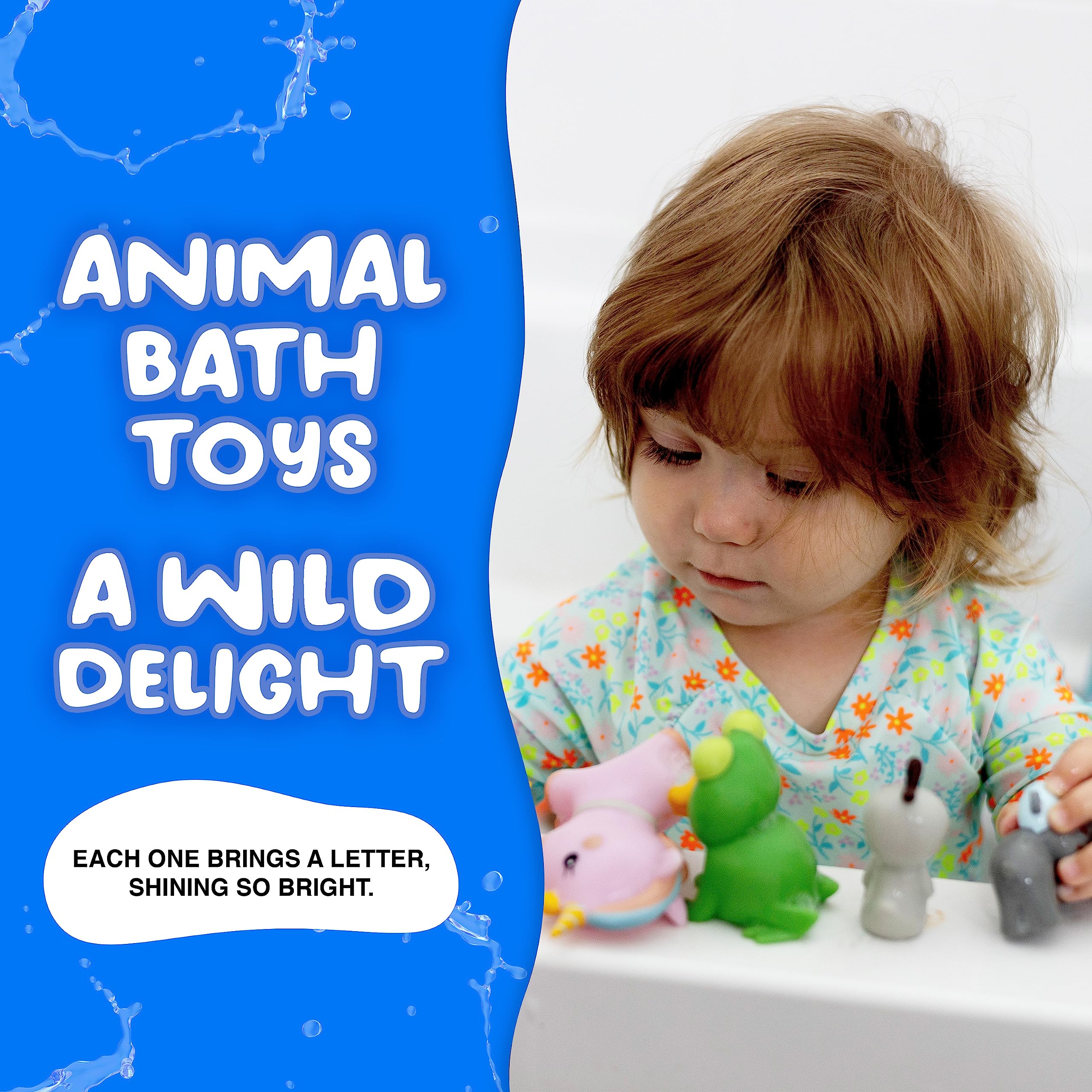 SplashEZ soft durable animals are gentle on little hands