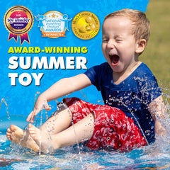 SplashEZ sprinkler fountain providing refreshing water play in sun.
