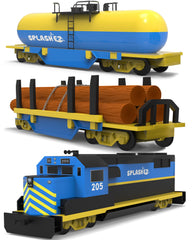 SplashEZ Train Toy Bath with no-hole design for quick drying and mold-free play.