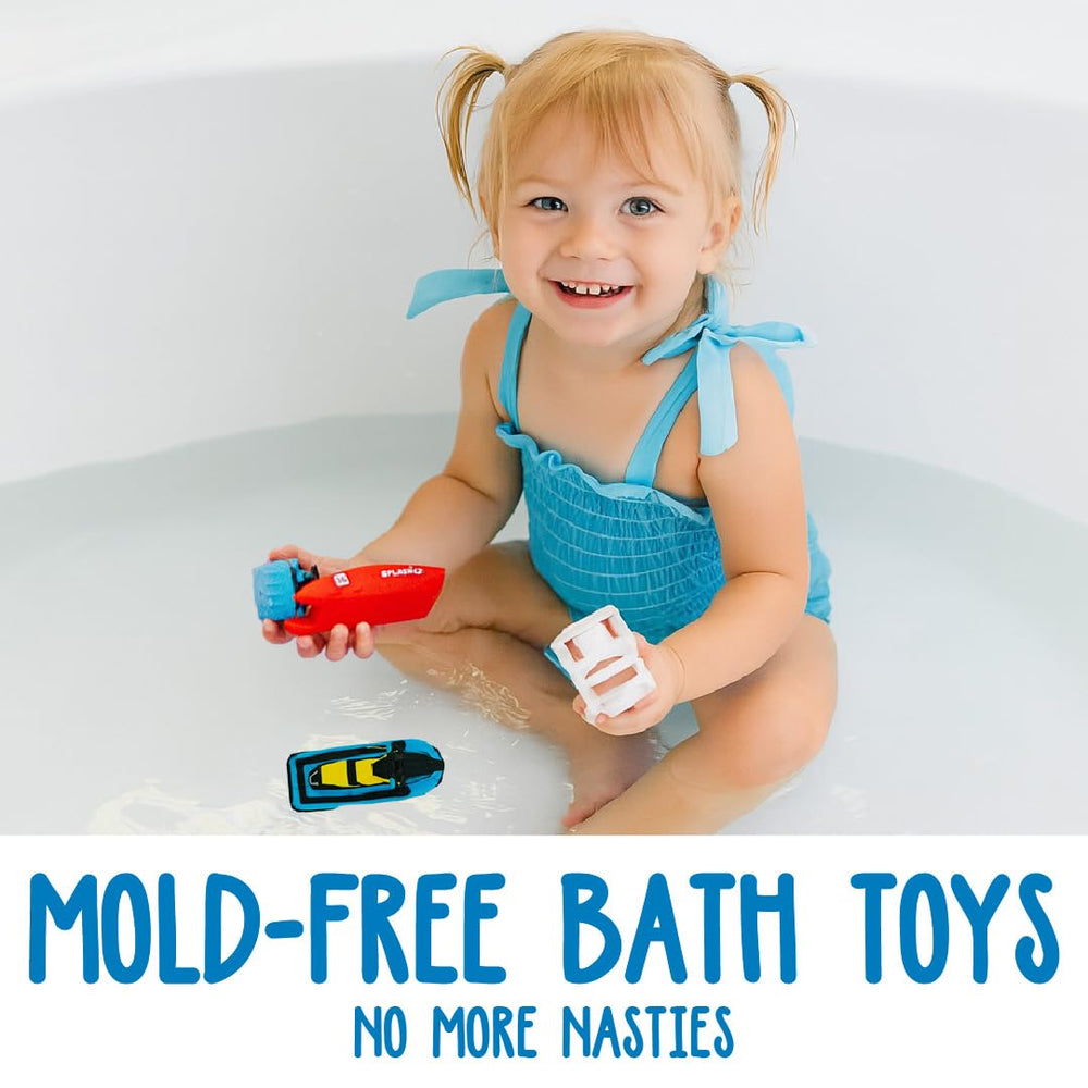 SplashEZ yacht bath toy with smooth edges for safe toddler play.