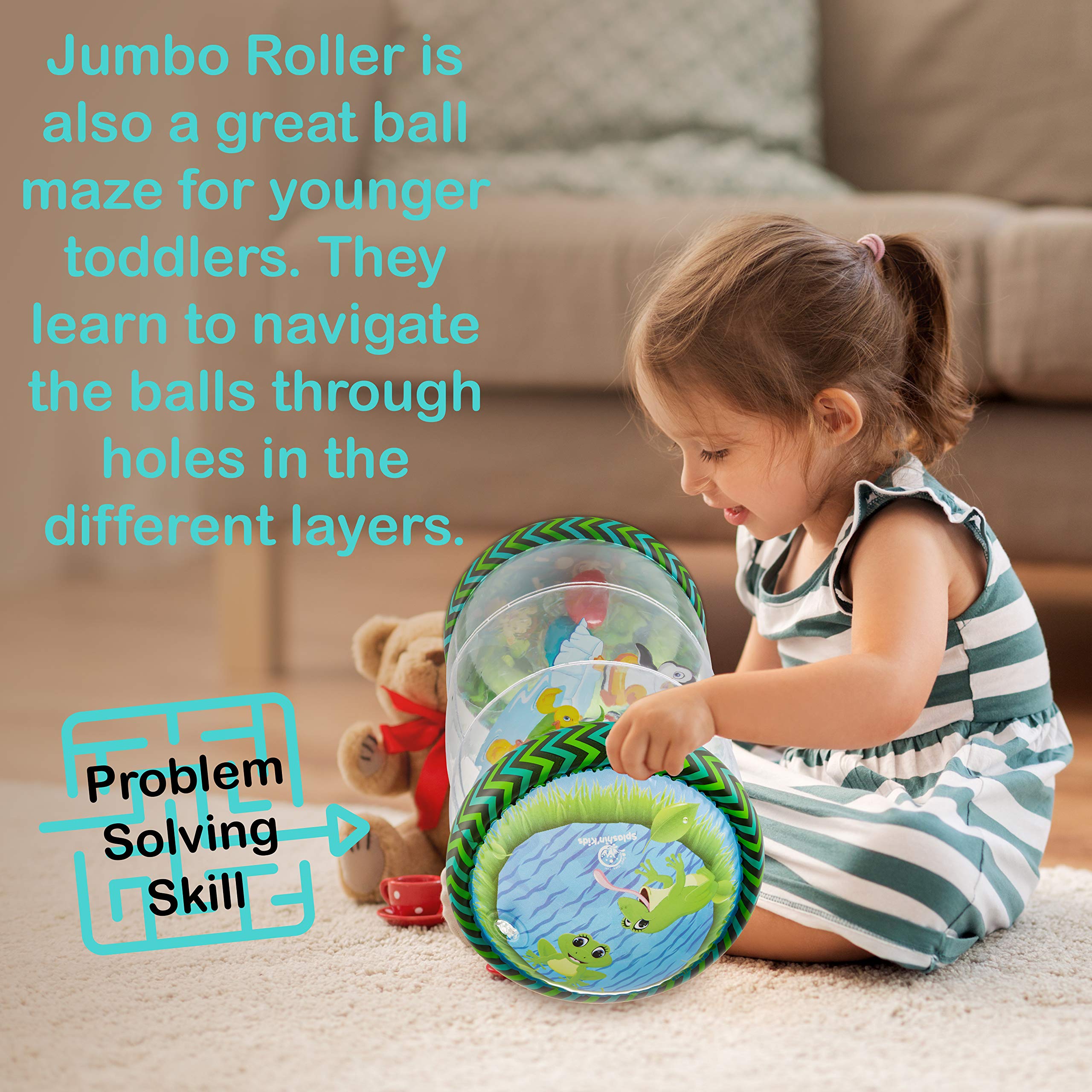 Splashin'kids rattle-balls-led-light adds visual interest and interactive feedback for babies.