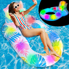 Spobot inflatable pool float for adults with light-up lounge feature for night use.