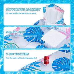 Spobot pool float with soft backrest and lounging surface on water.