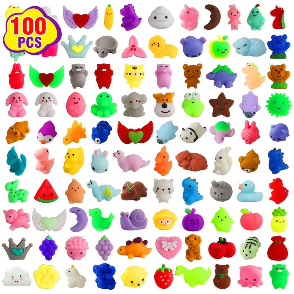Spolux 100-pcs kawaii squishies bundle for party favors and classroom fun