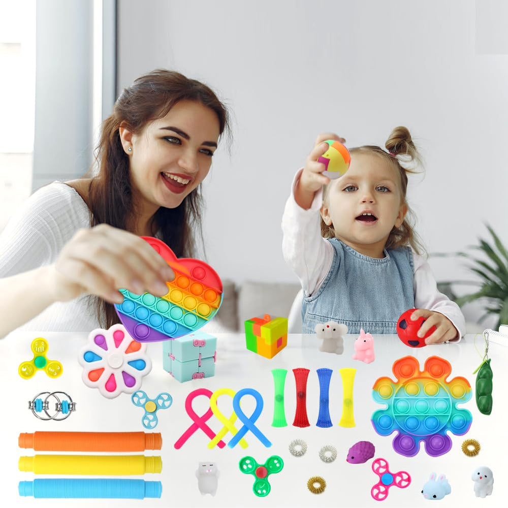 Spolux Fidget Pack heart rainbow fidget for calming sensory fun