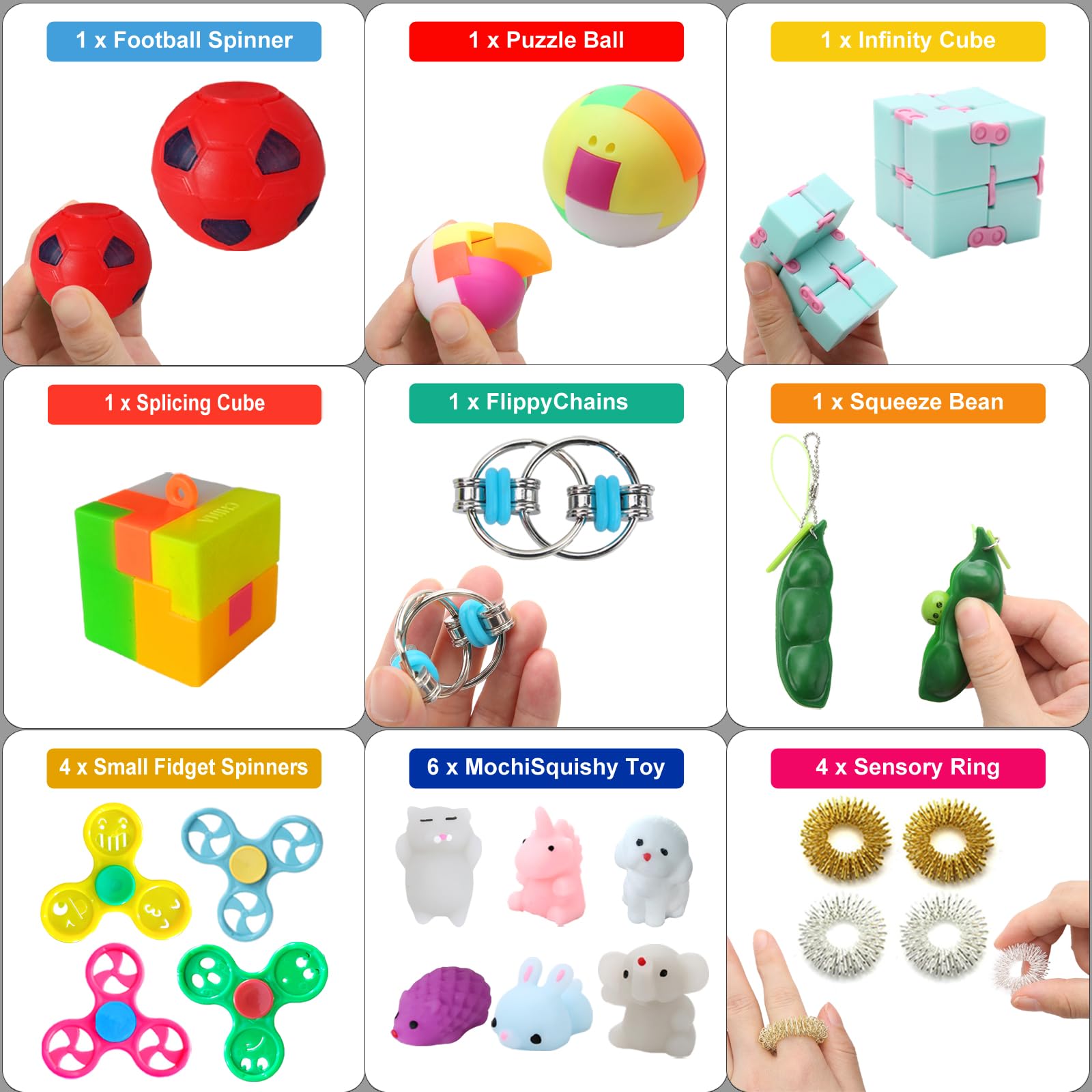 Spolux Fidget Pack plastic mini spinners easy pocket fun