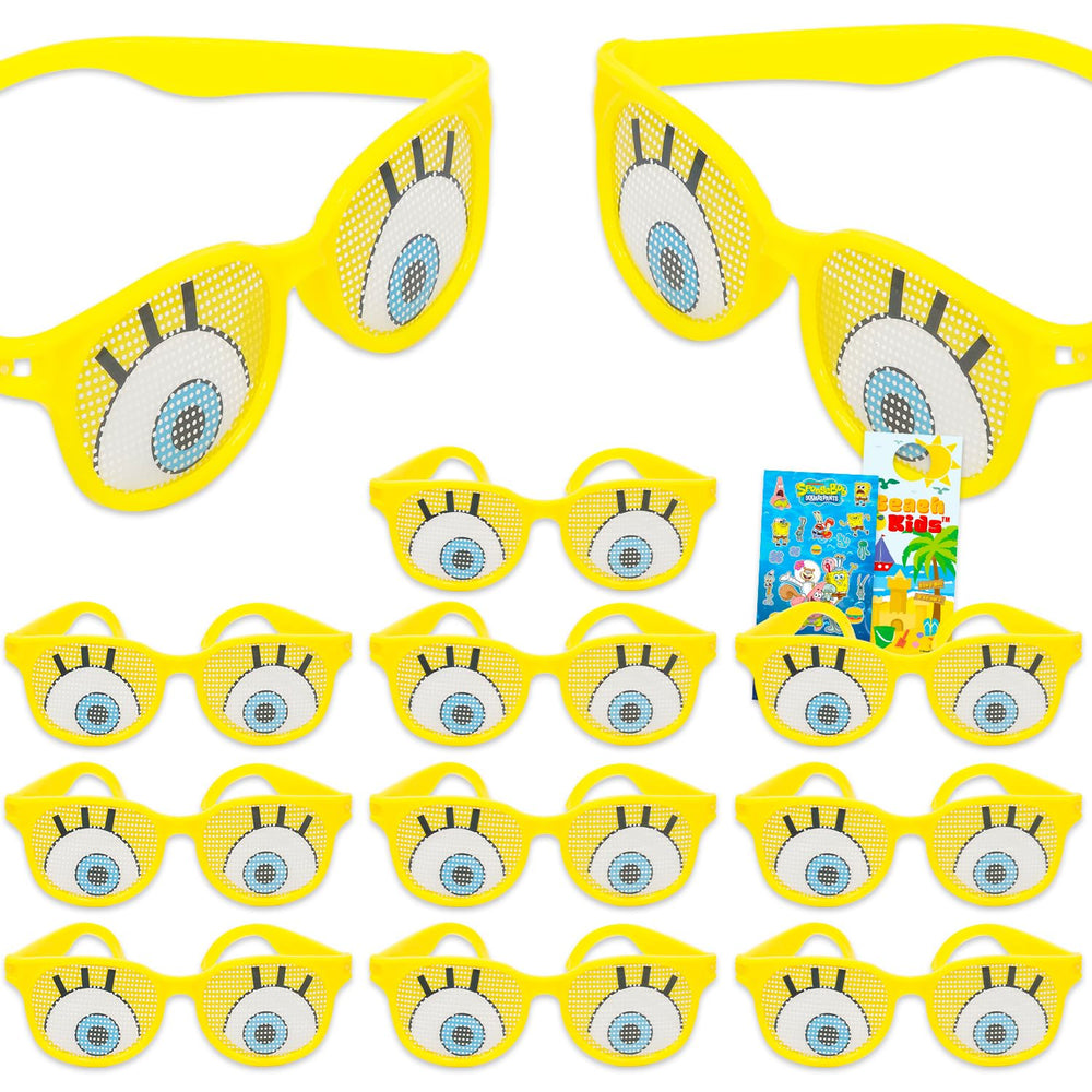 Spongebob party favor glasses featuring 12 playful pairs for kids' dress-up fun