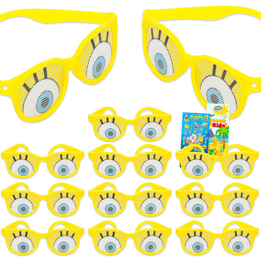 Spongebob party favor glasses featuring 12 playful pairs for kids' dress-up fun