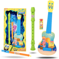 SpongeBob SquarePants 16-inch toy ukulele front view for beginners and imaginative play.