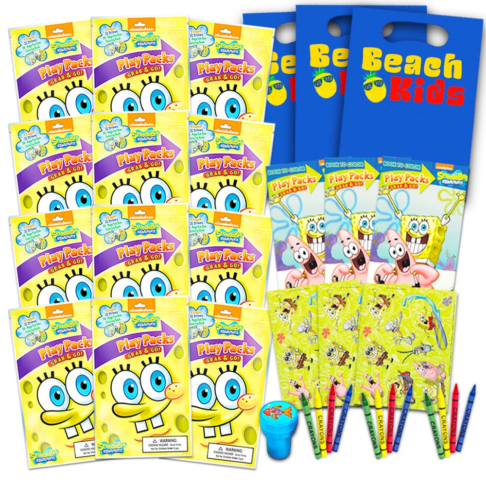 SpongeBob SquarePants play packs with stickers for party favors