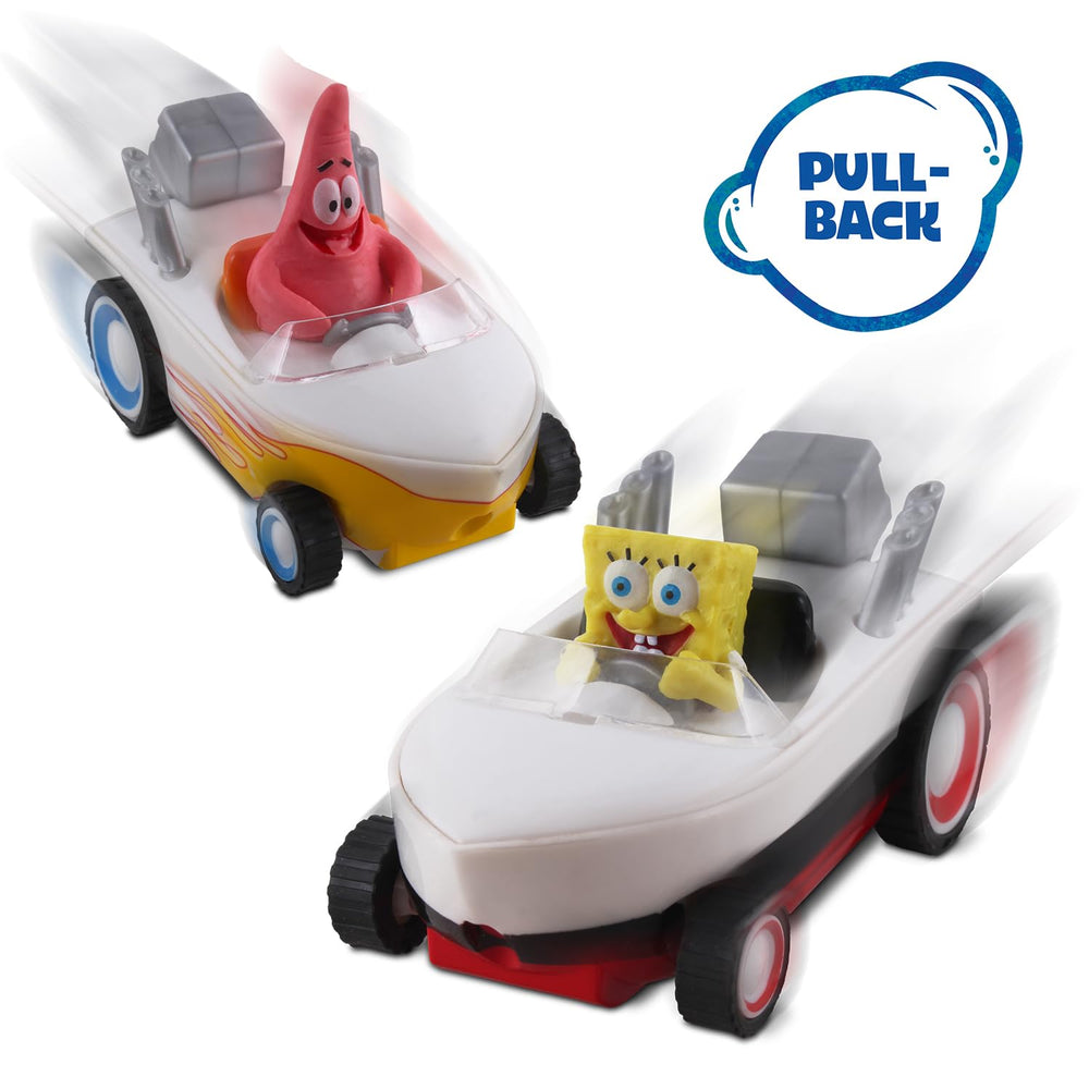 SpongeBob SquarePants pullback boat in action, simulate speed with no batteries required.