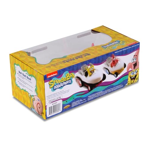 SpongeBob SquarePants pullback boat, official license badge, authentic Nickelodeon look.