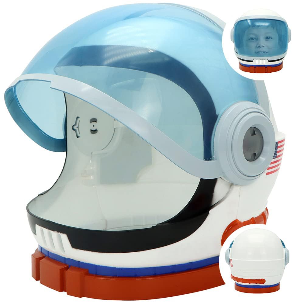 Spooktacular Creations astronaut helmet with blue visor front view for imaginative play and dress-up