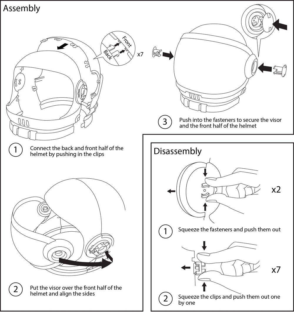 Close-up of the movable visor on the Spooktacular Creations astronaut helmet