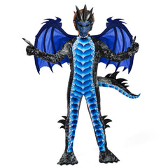 Spooktacular Creations black and blue dragon costume for boys, immersive Halloween play.