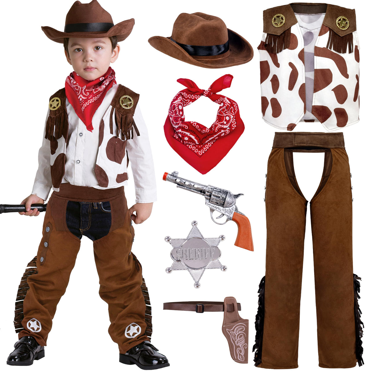 Spooktacular Creations cowboy hat costume brown for kids boosts authentic Western look.