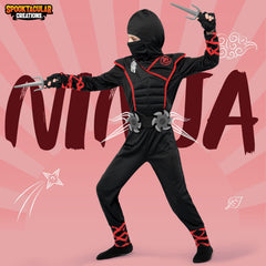 Spooktacular Creations ninja face mask completing the authentic look for role play.