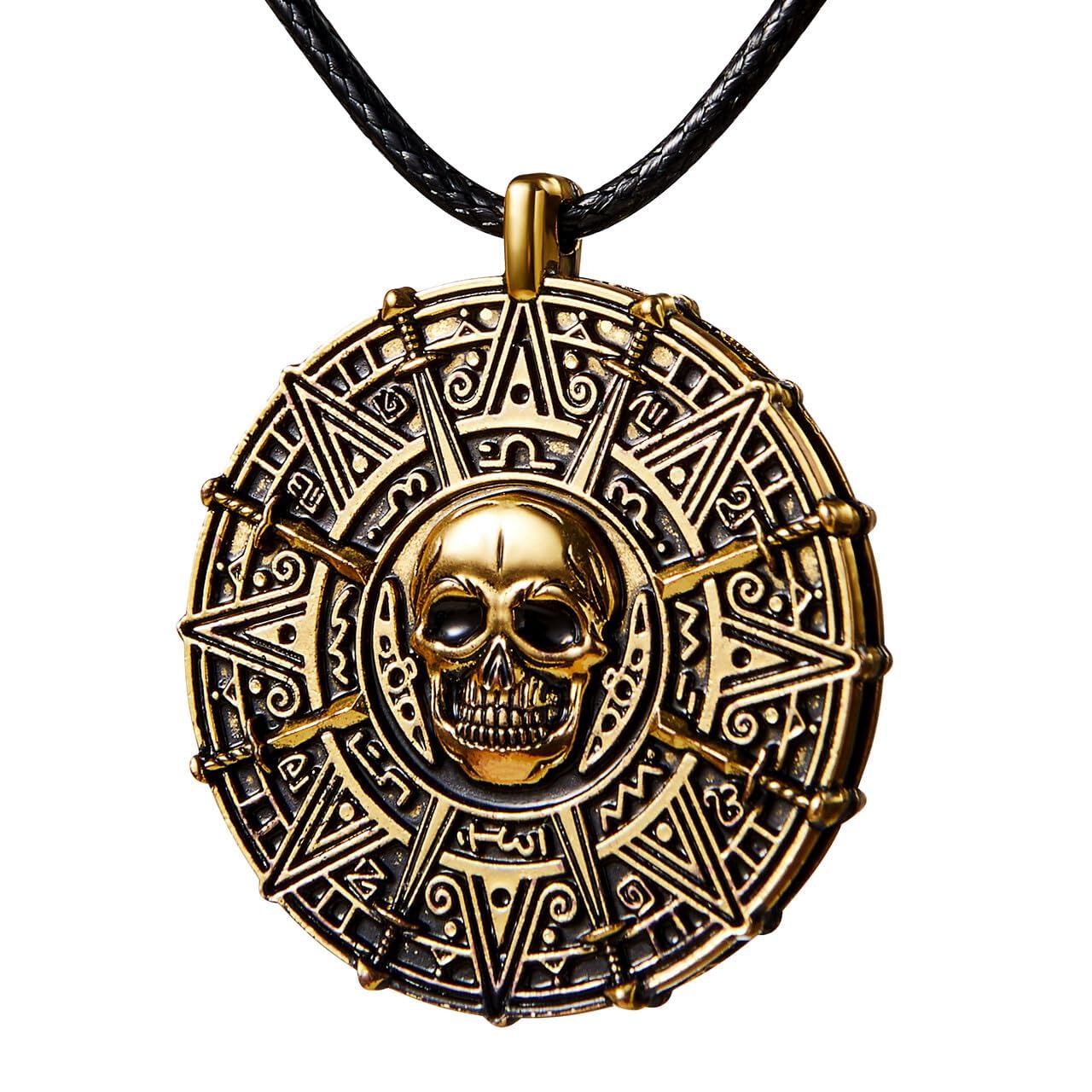 Spooktacular Creations Halloween pirate coin necklace pendant for an authentic pirate look.