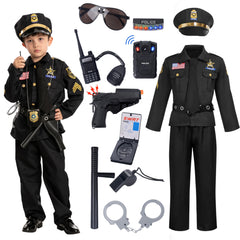 Spooktacular Creations police costume shirt-pants-hat for kids, easy dress-up.