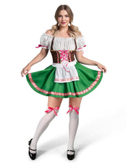 Spooktacular Creations Oktoberfest dress green dirndl; festival-ready for photos and parades.