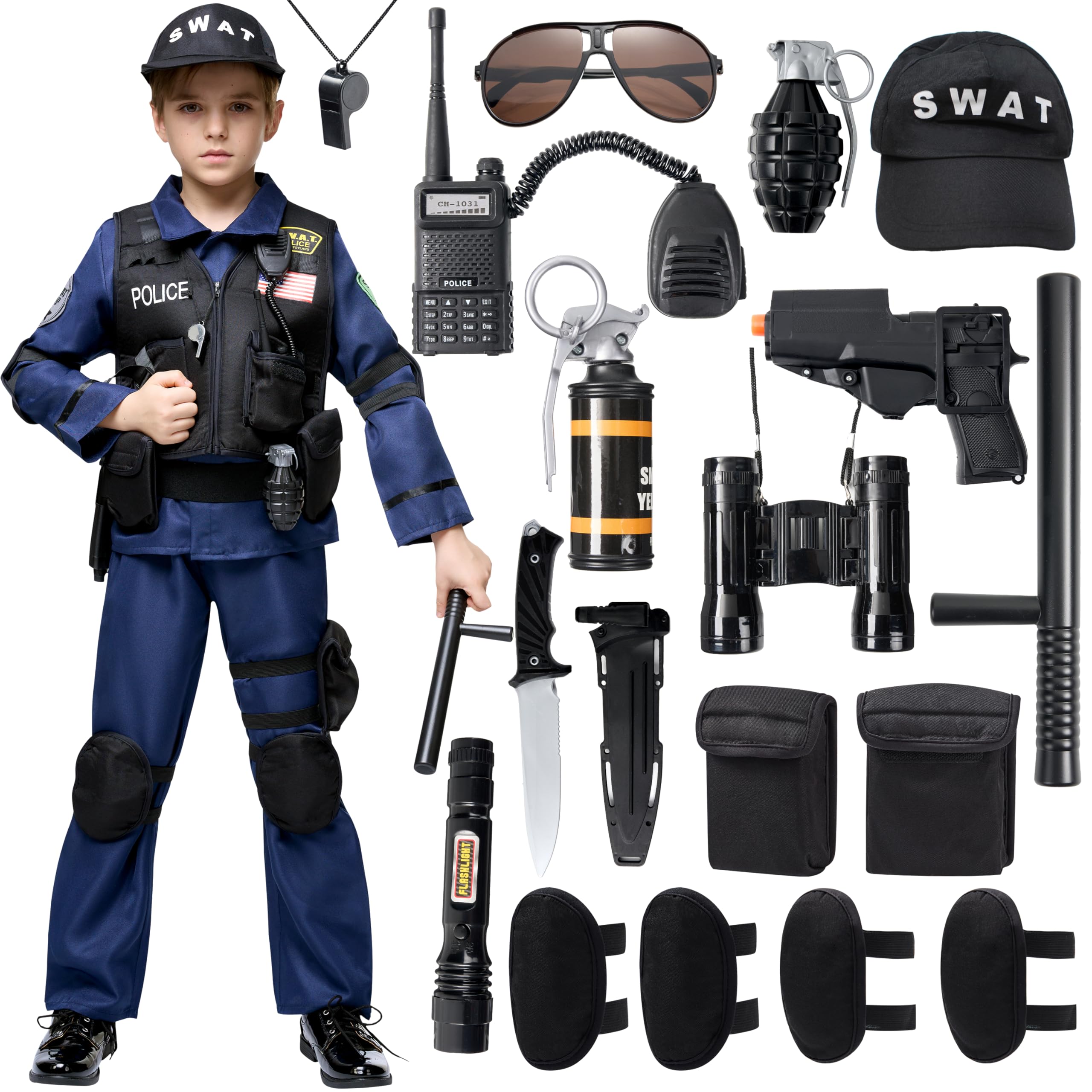 Spooktacular Creations police swat vest for kids, durable and comfortable for roleplay.