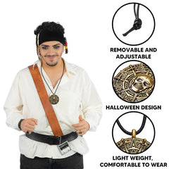 Spooktacular Creations skull pendant necklace adds bold detail to costumes.