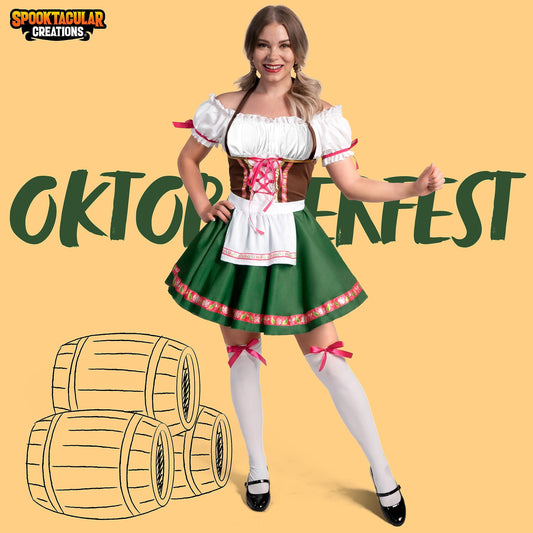 Spooktacular Creations thigh-high stockings complete an authentic Oktoberfest look.