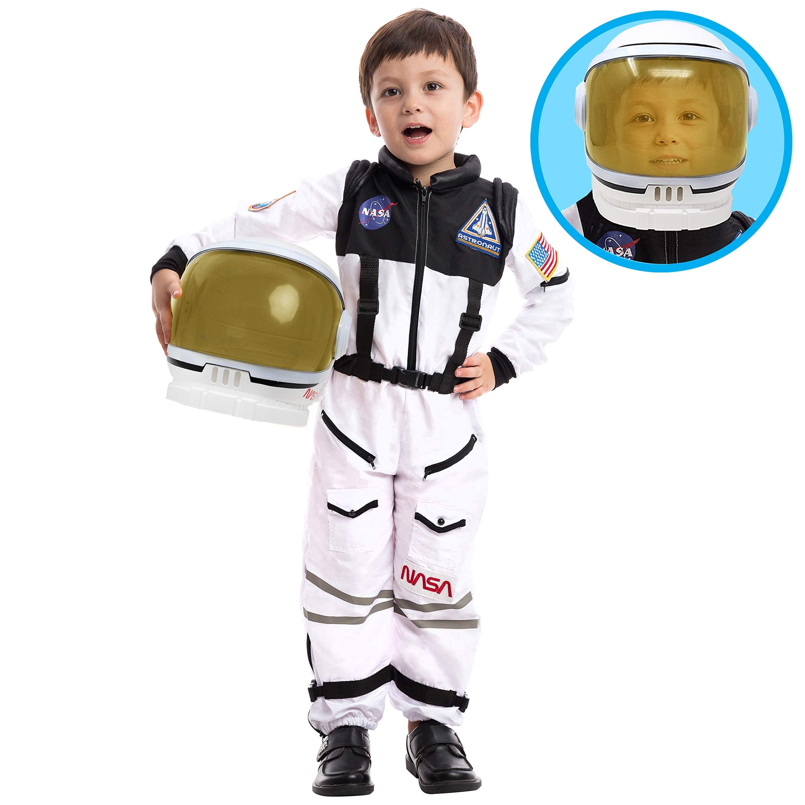 Spooktacular Creations white astronaut costume helmet for imaginative play and realistic space adventures