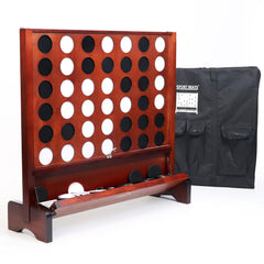 Sport Beats Giant Wooden 4-in-a-Row with foldable tray for tidy lawn play.