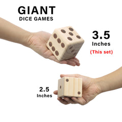 Sport Beats Giant Wooden Yard Dice set includes six dice for diverse yard games.