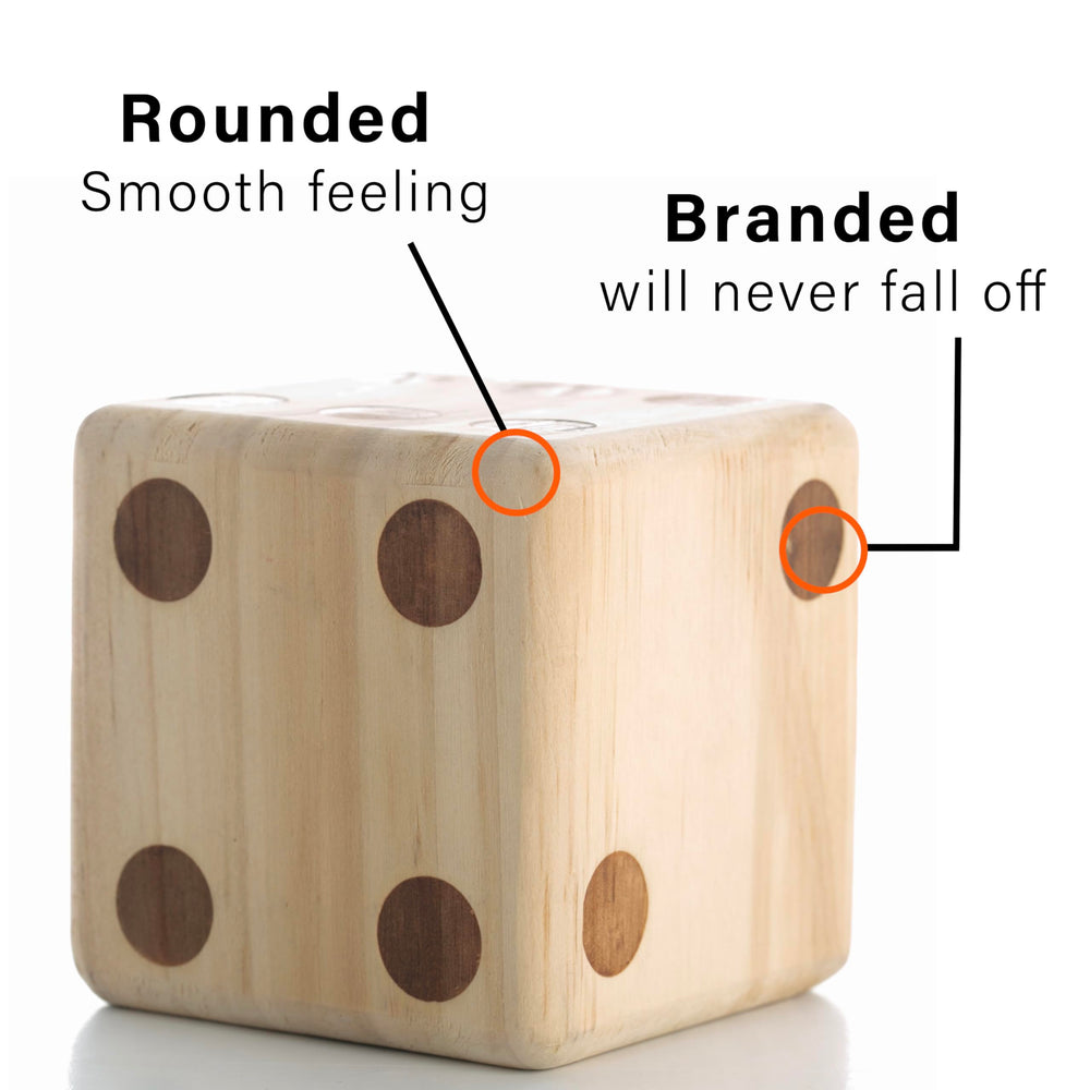 Sport Beats Giant Wooden Yard Dice smooth edges ensure safe handling.
