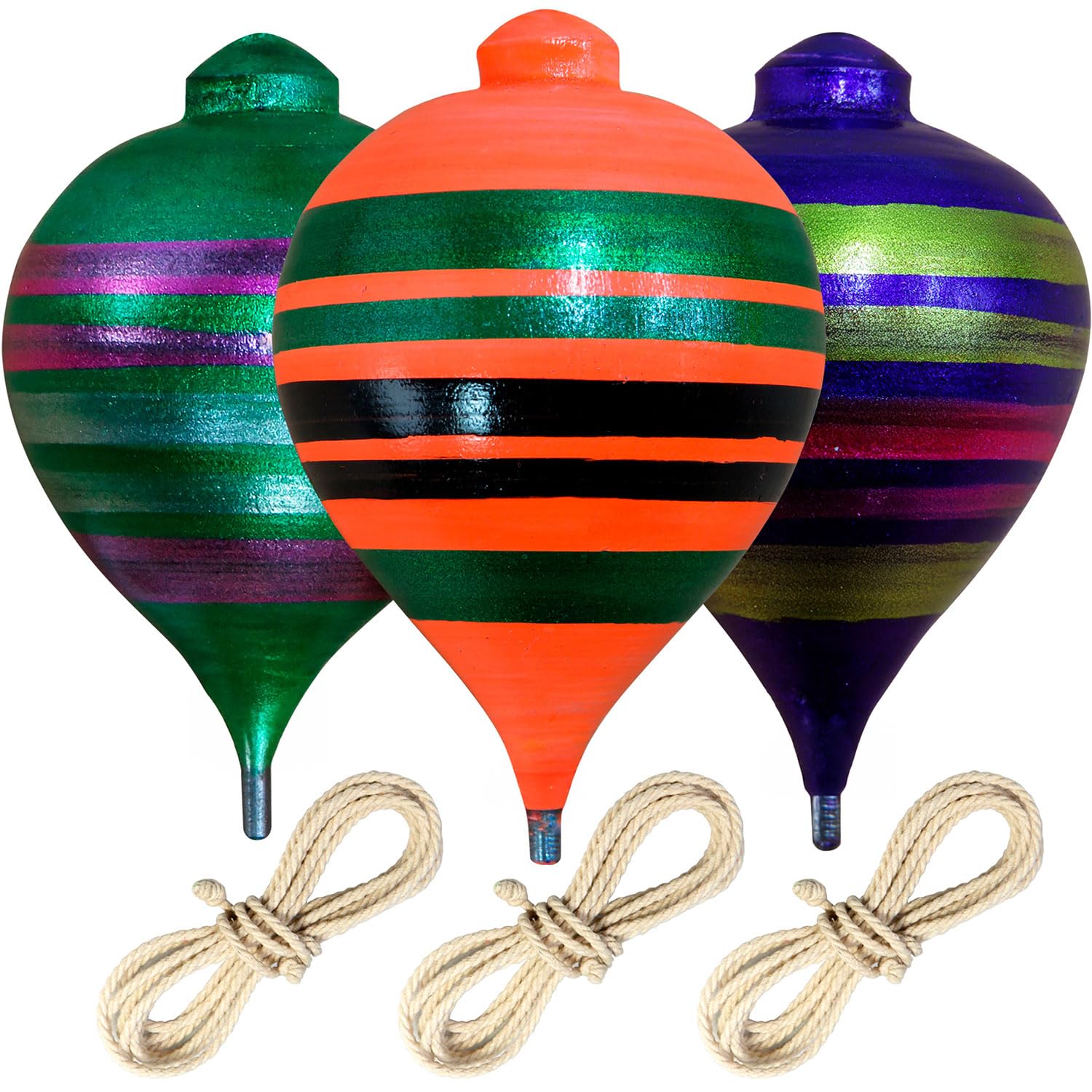 Sportida traditional wooden spinning top with smooth finish for long, balanced spins.
