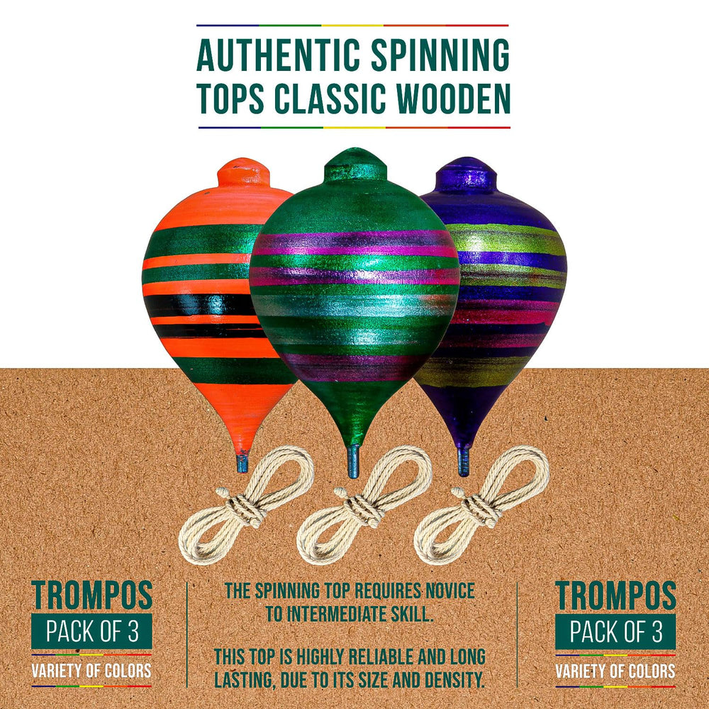Sportida wooden top metal tip detail for precise, extended spins.