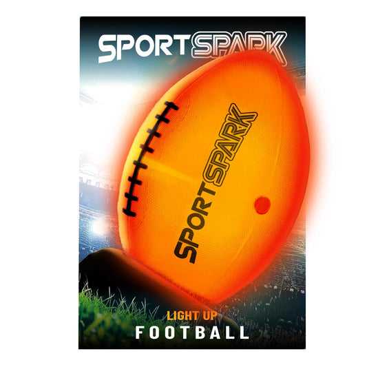 SportSpark light-up football glowing in night games for safer play