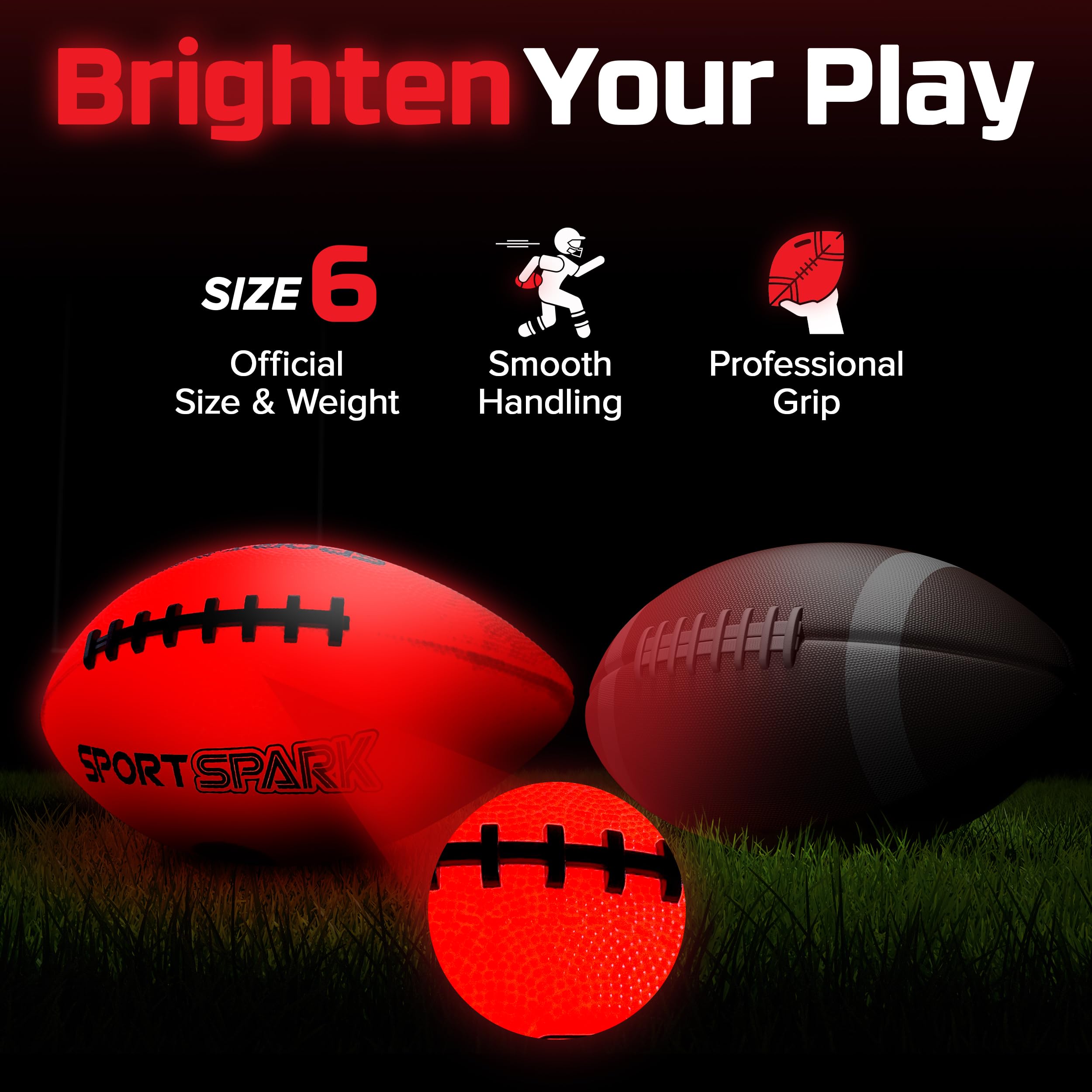 SportSpark official size 6 football for authentic feel and professional handling