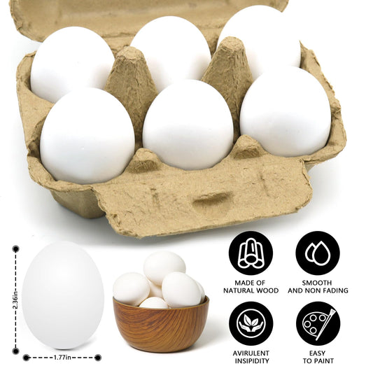 Sportsvoutdoors wooden play eggs for crafting and kitchen pretend play
