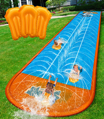 Spring Water slip-and-slide 22ft with 3 lanes ready for backyard racing fun
