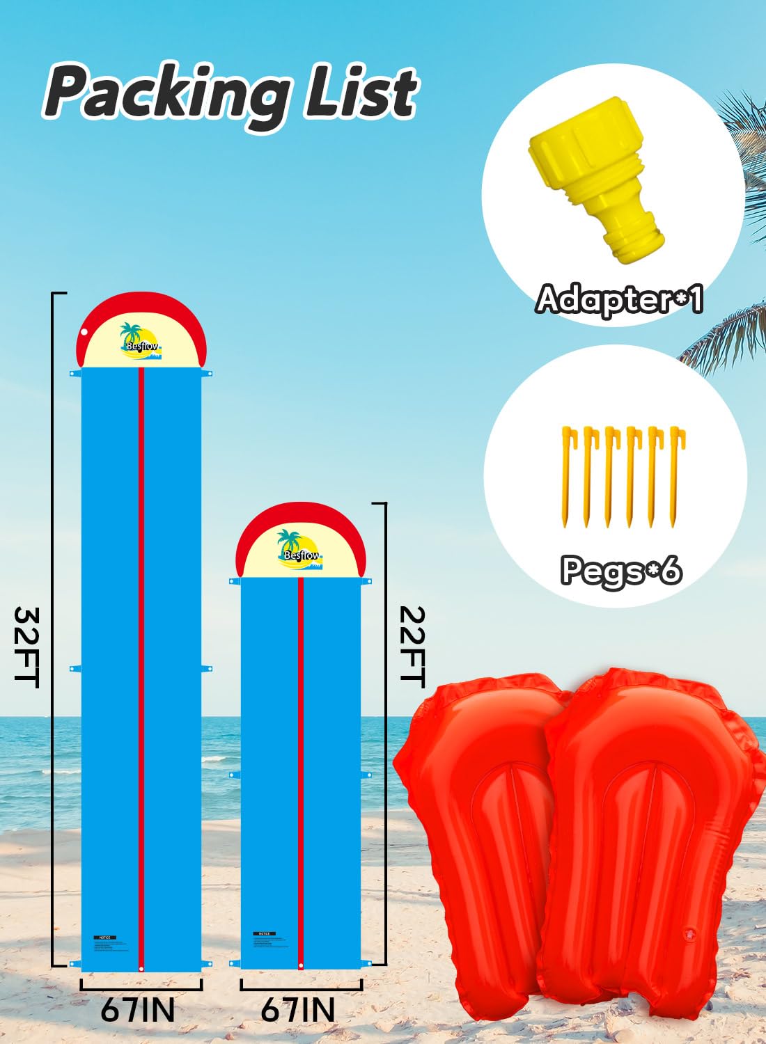 Spring Water slip and water slide 32ft version offers extended sliding thrills.