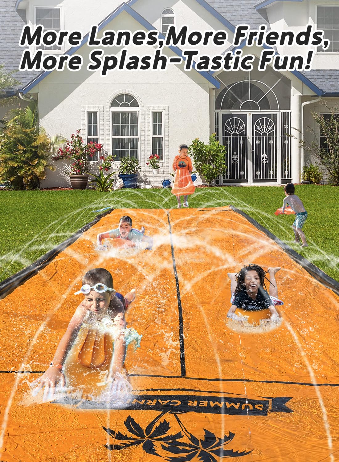 Spring Water Slip and Slide two-lane setup encourages friendly competition