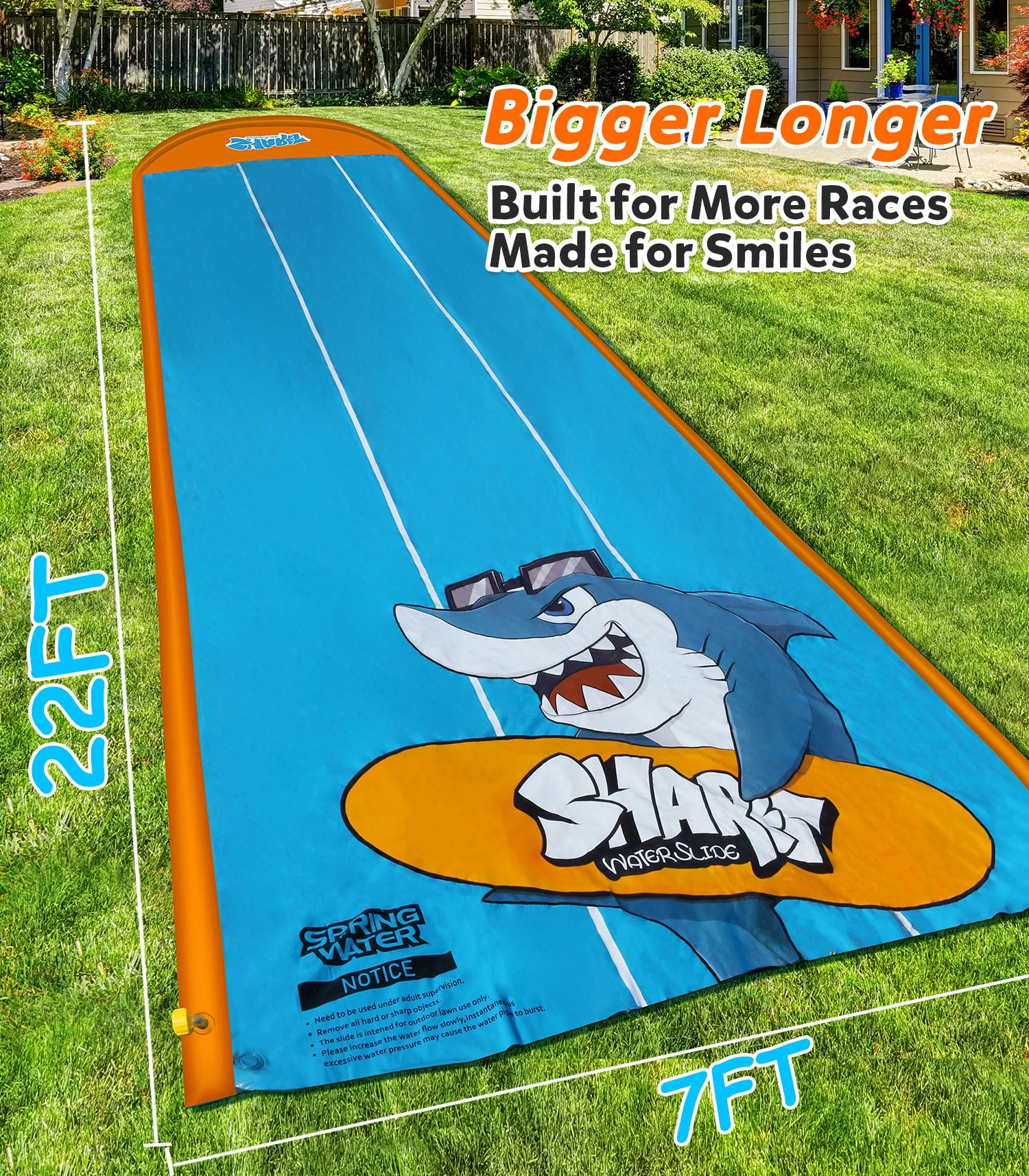 Spring Water three-lane racing design shown in action for kids