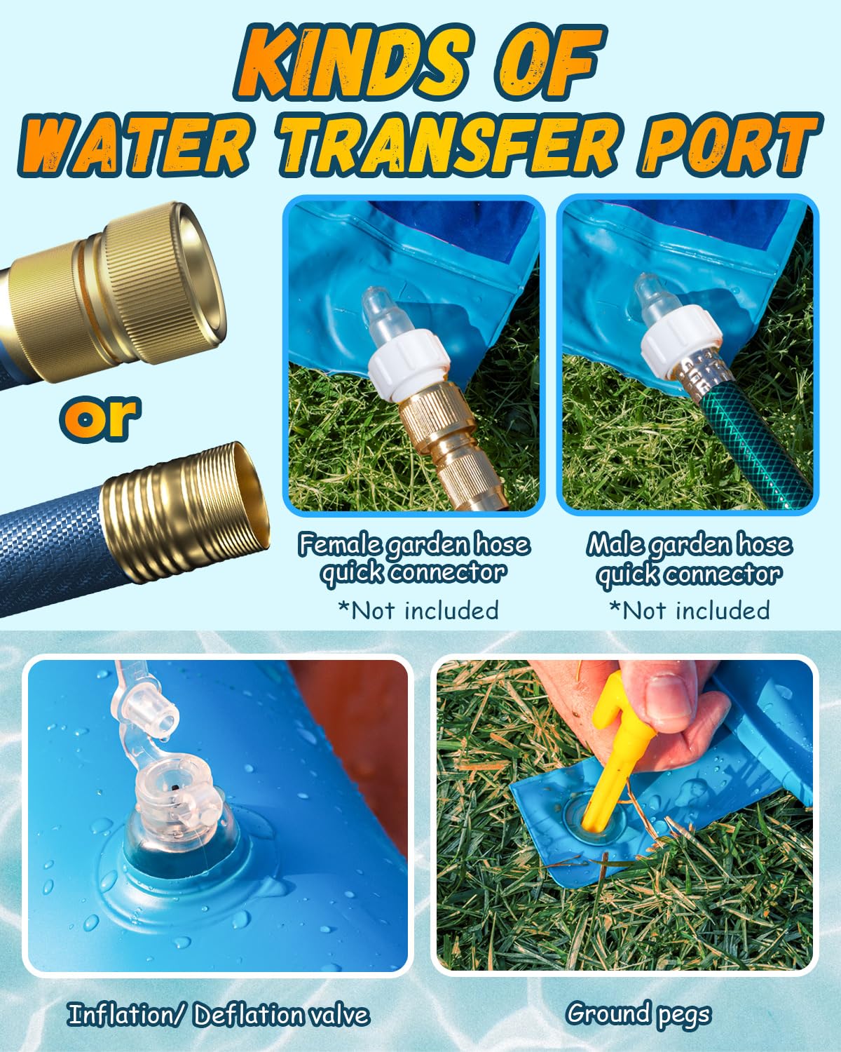Spring Water two inflatable bodyboards included for extra splash fun