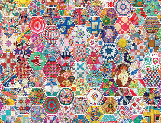 Springbok Crazy Quilts 500-piece puzzle finished size 23.5x18 inches for family evenings.