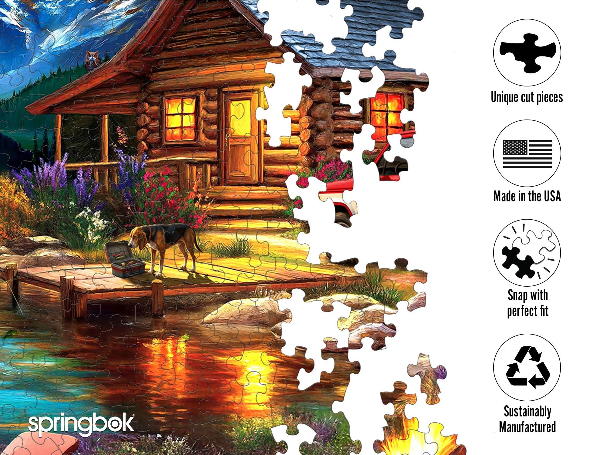 Springbok Cabin on the Creek: lush forest and creek detail enhances visual enjoyment.