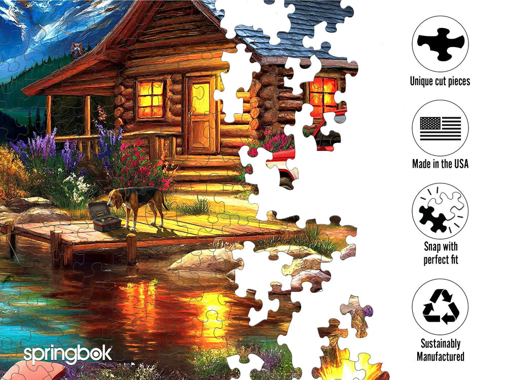 Springbok Cabin on the Creek: lush forest and creek detail enhances visual enjoyment.
