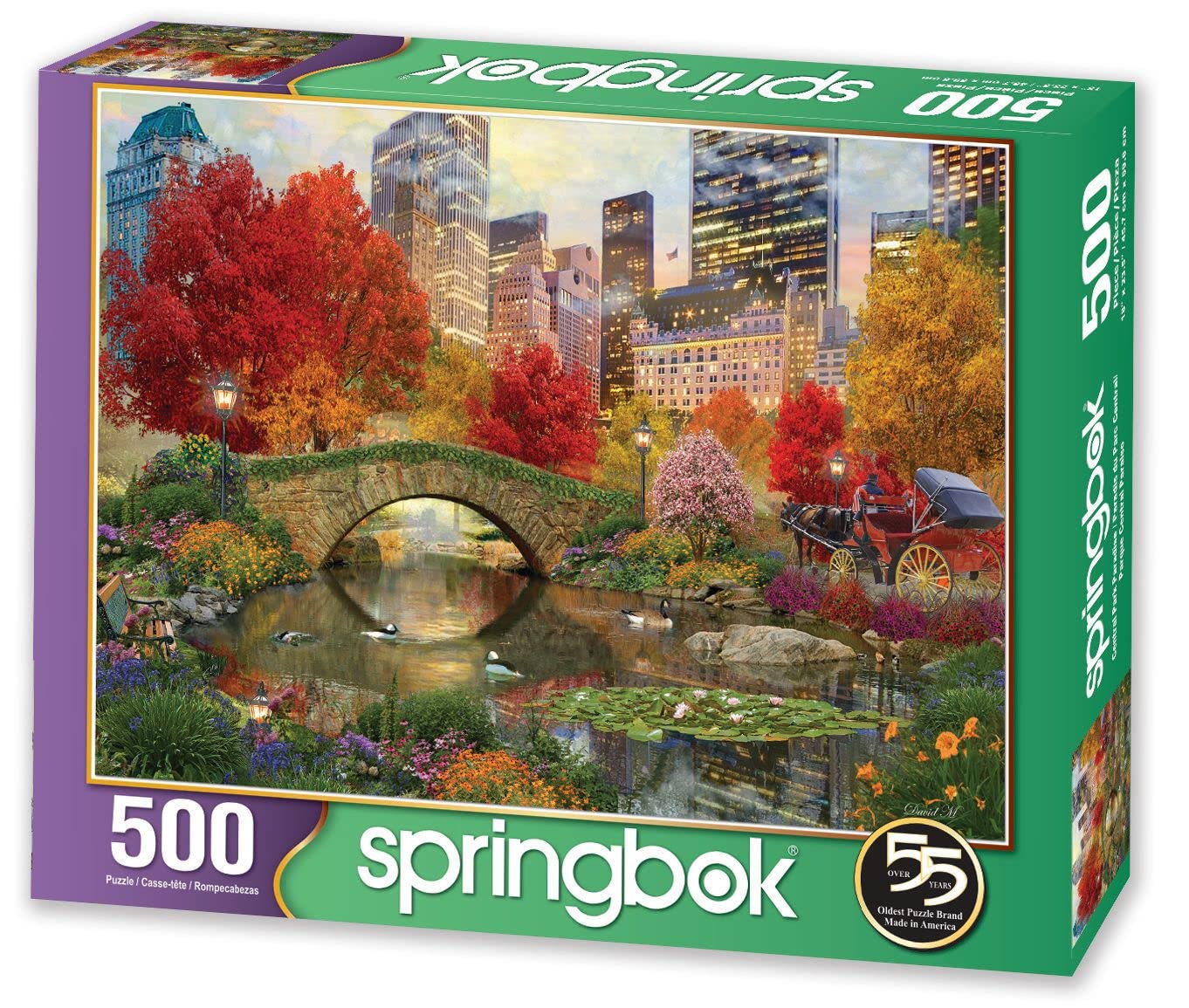 Springbok Central Park Paradise closeup pieces show thick interlocking edges for durable assembly.