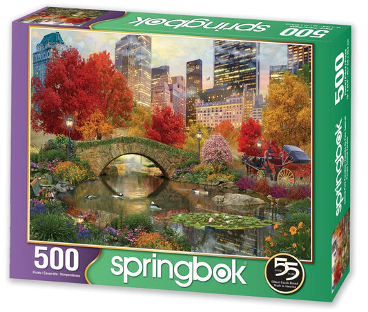 Springbok Central Park Paradise closeup pieces show thick interlocking edges for durable assembly.