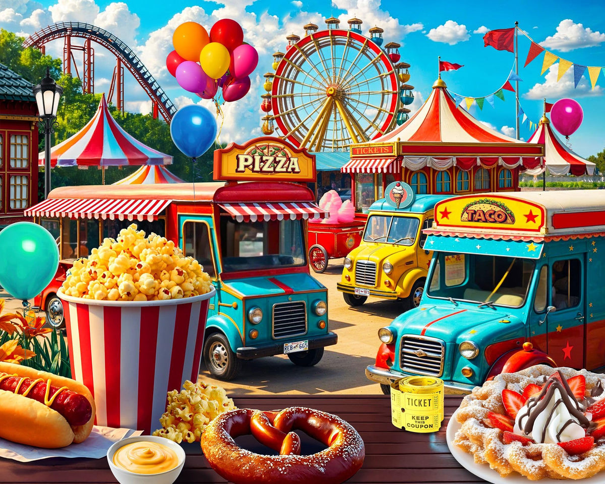 Springbok State Fair puzzle box art with a vibrant carnival scene for family nights