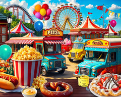 Springbok State Fair puzzle box art with a vibrant carnival scene for family nights