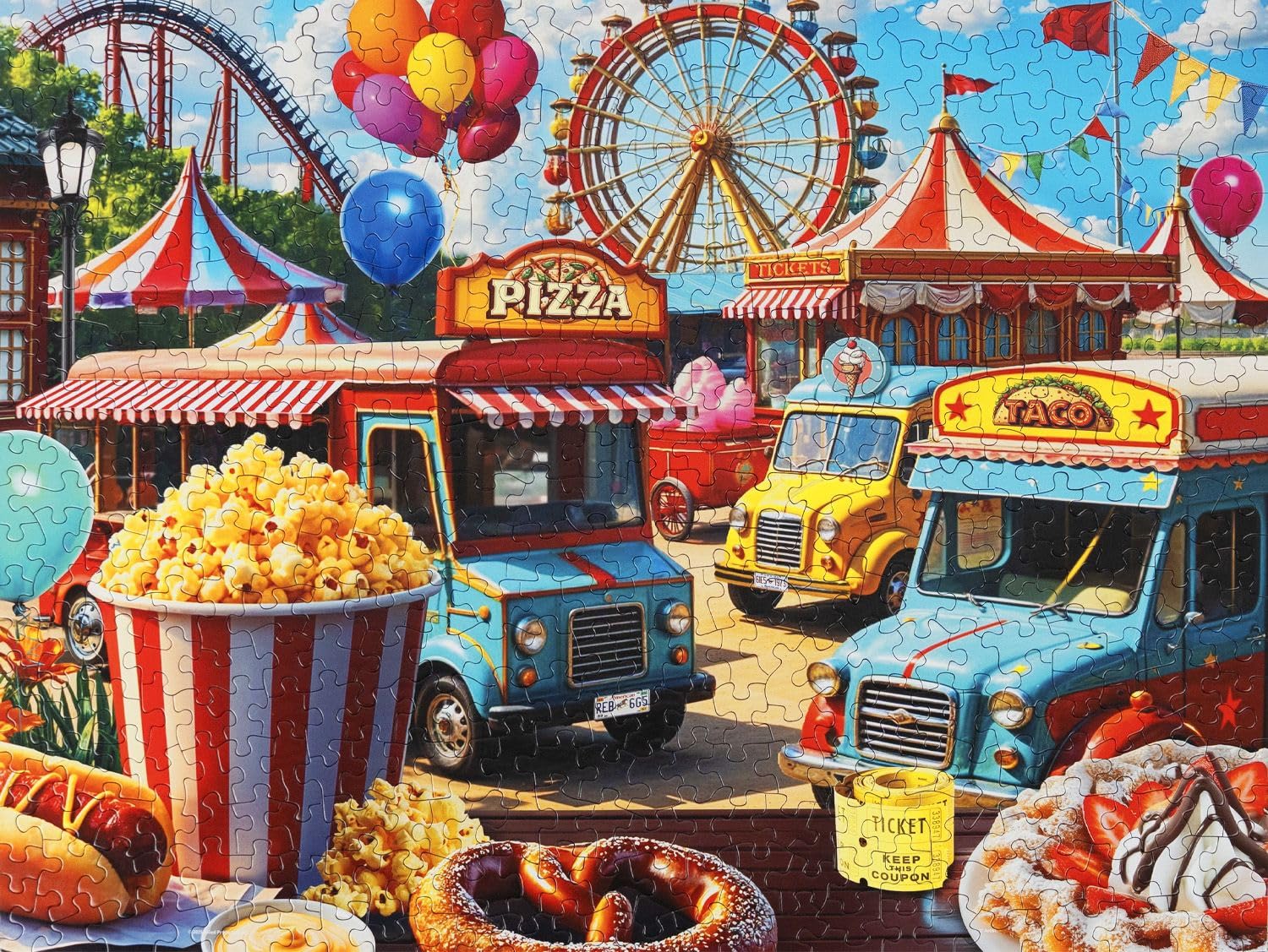 Springbok State Fair puzzle shows unique cut pieces for a playful challenge